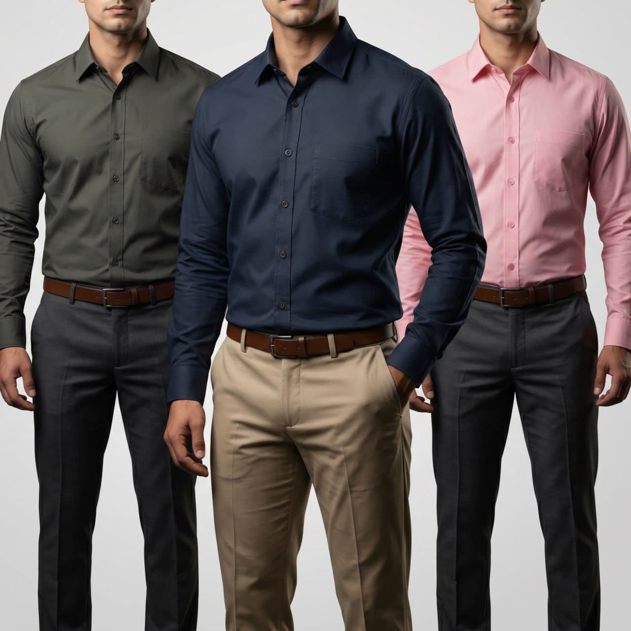 Premium Formal Full Sleeve Solid Shirt Combo - 3 Pieces Set