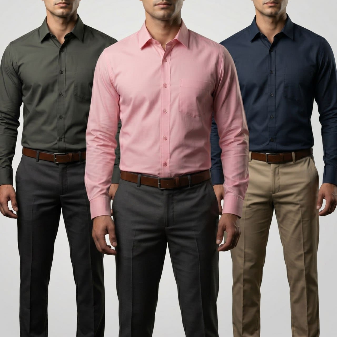 Premium Formal Full Sleeve Solid Shirt Combo - 3 Pieces Set