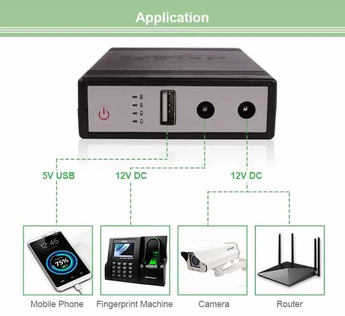 WGP Mini UPS 10400mAh for Router, ONU, and IP Camera (5V/9V/12V)