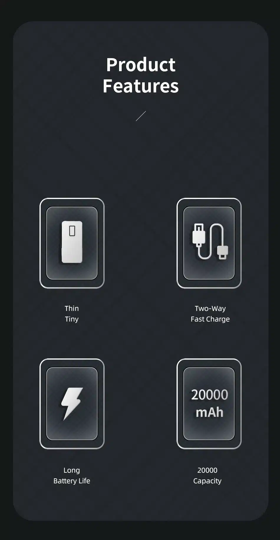 Awei P6K 20000mAh Dual USB Output Portable Power Bank