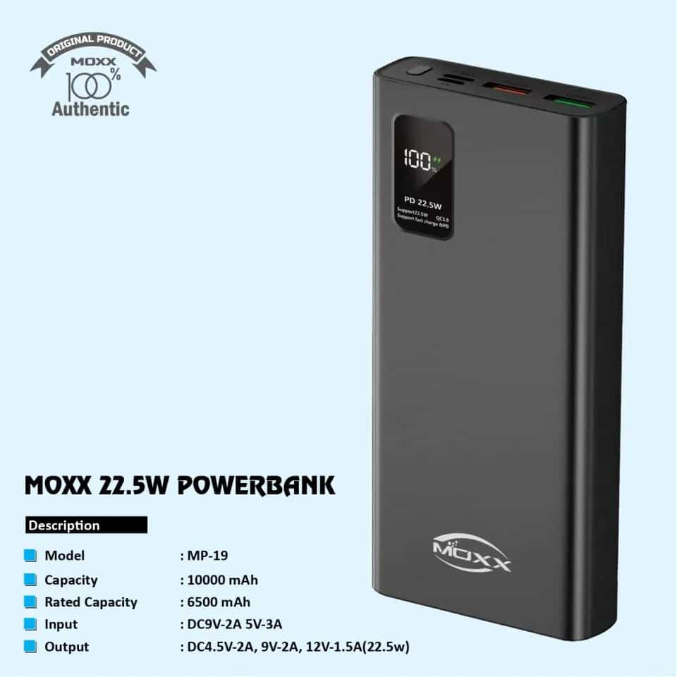 Moxx MP-19 10000mAh Dual USB Output Portable Power Bank
