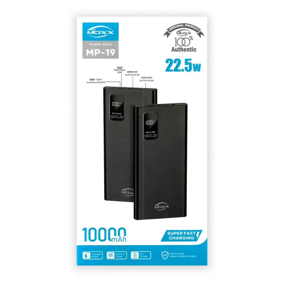 Moxx MP-19 10000mAh Dual USB Output Portable Power Bank