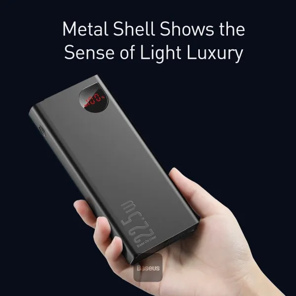 Baseus Adaman 20000mAh 22.5W Metal Digital Display Fast Charging Power Bank - Black