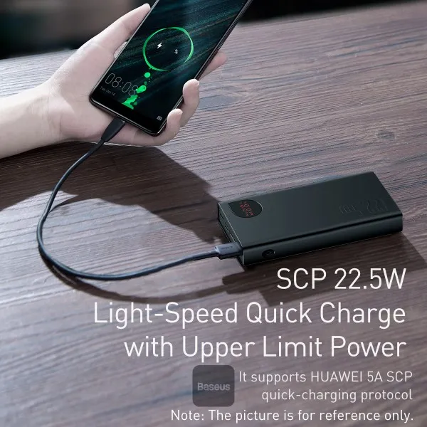 Baseus Adaman 20000mAh 22.5W Metal Digital Display Fast Charging Power Bank - Black