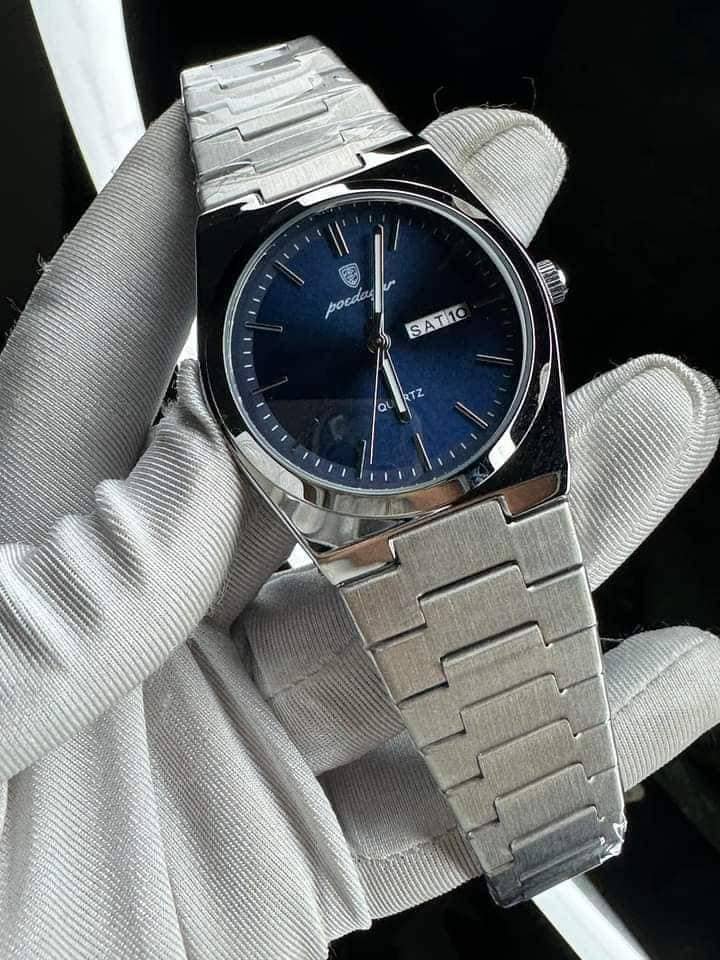 POEDAGAR 930 Luxury Luminous Men's Quartz Watch with Stainless Steel Band & Butterfly Lock