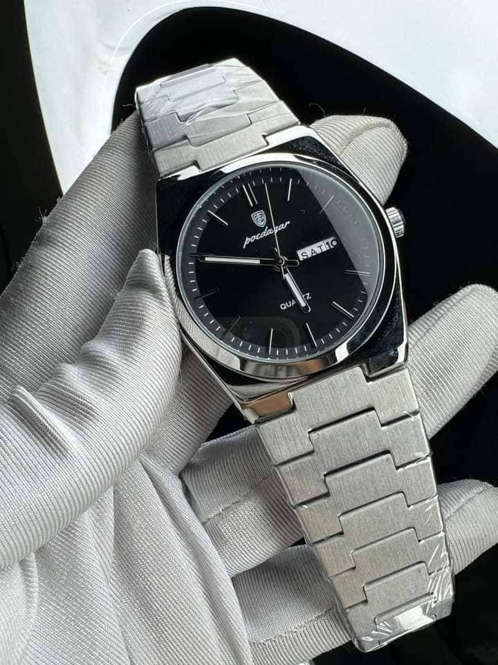 POEDAGAR 930 Luxury Luminous Men's Quartz Watch with Stainless Steel Band & Butterfly Lock