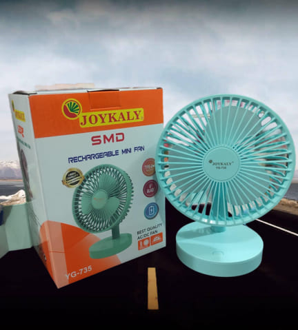 Joykaly YG-735 Rechargeable Multi-Speed Portable Desk & Table Fan (2400mAh)