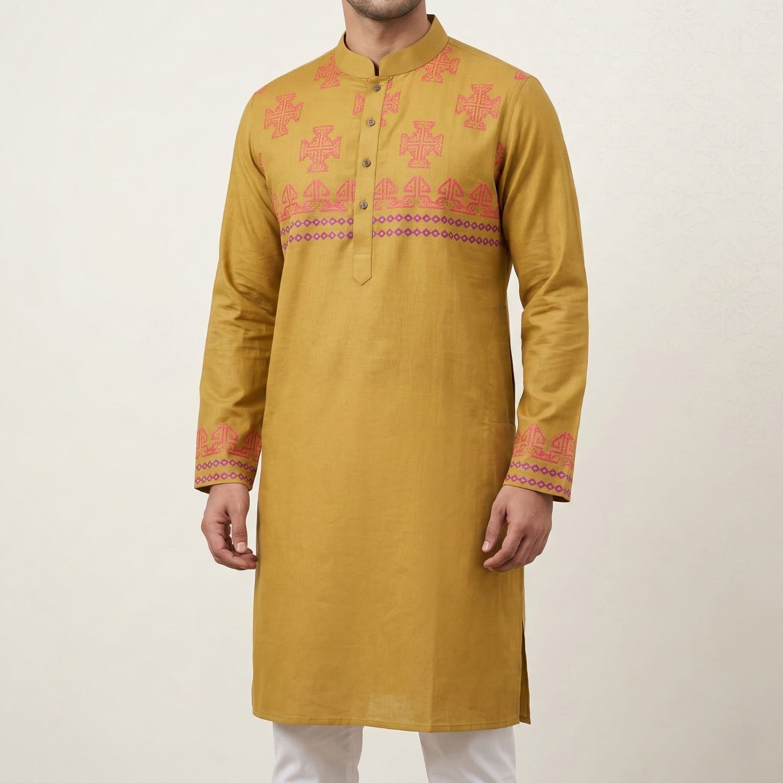 Premium Imported Cotton Panjabi for Men with Exclusive Unique Design and Luxury Show Buttons