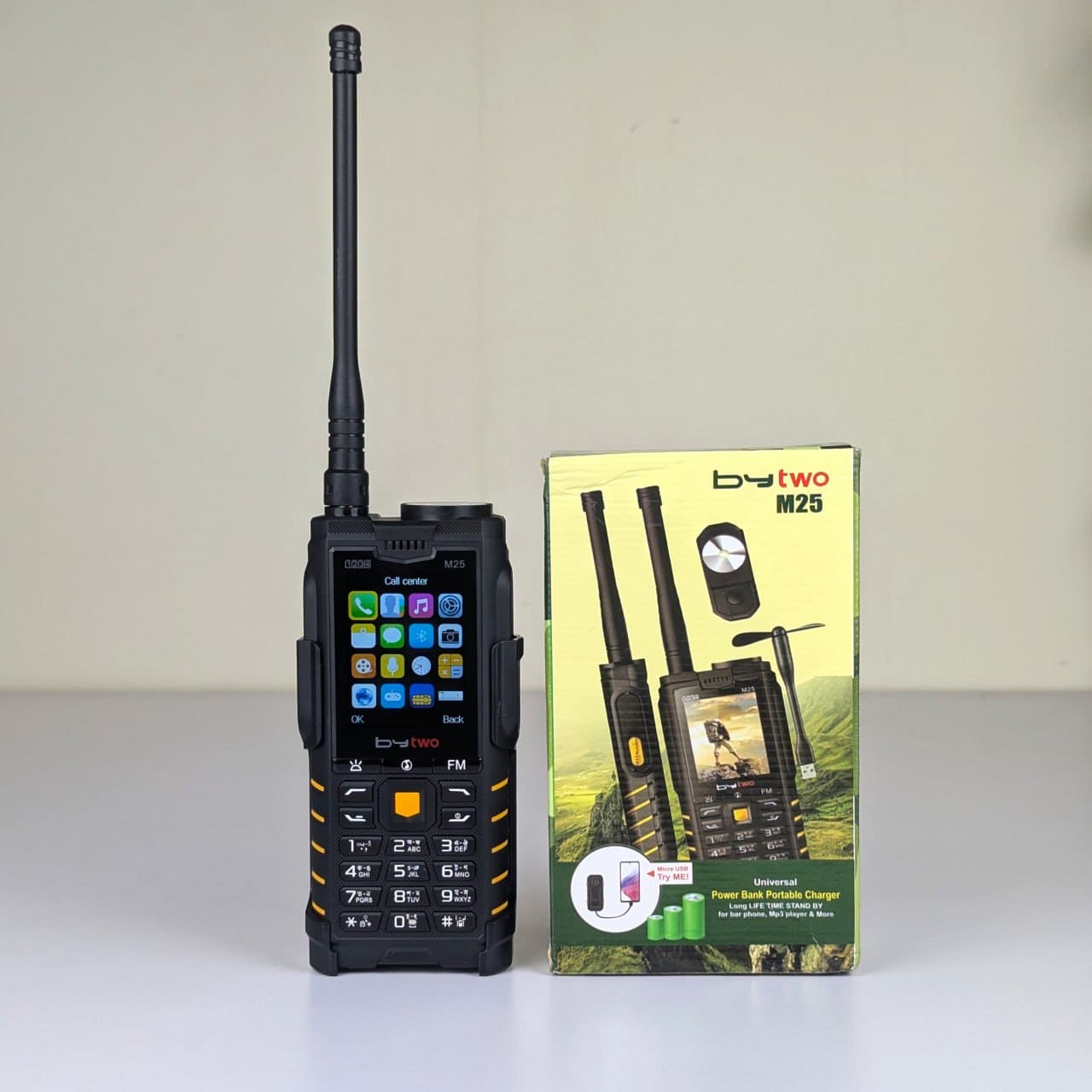Bytwo M25 Quad Sim Antenna Phone with 5200mAh Power Bank Feature and Magic Voice