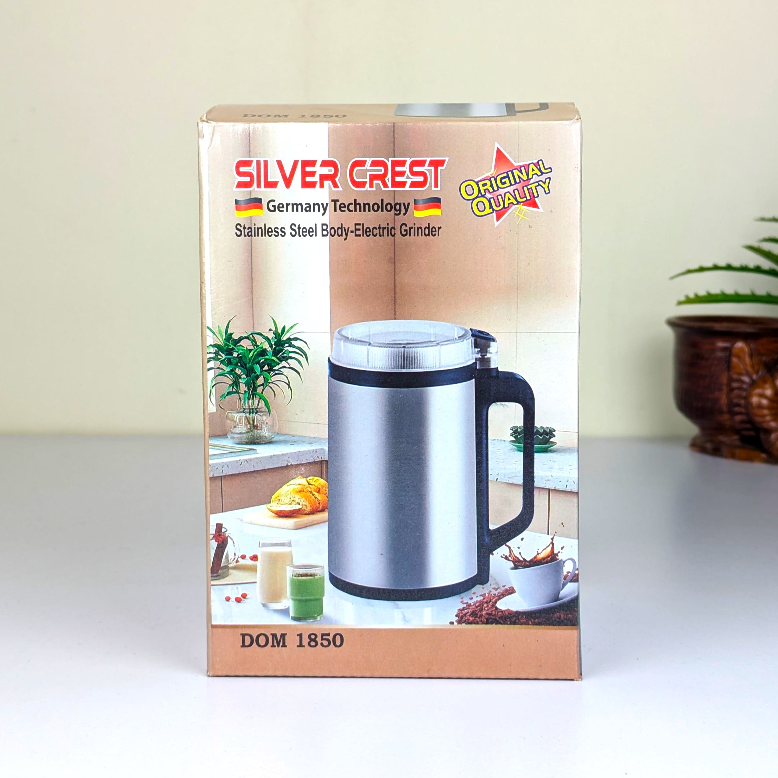 Silver Crest Stainless Steel Electric Nut & Spice Grinder with Powerful High-Speed Motor