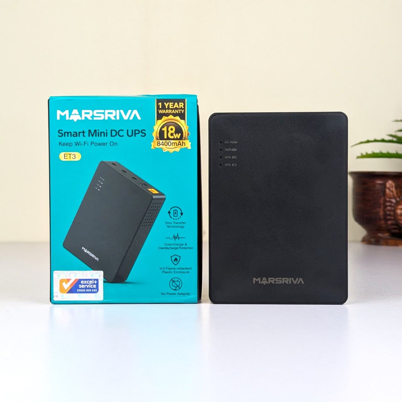 Marsriva ET3 Smart Mini UPS - Router & CCTV Backup