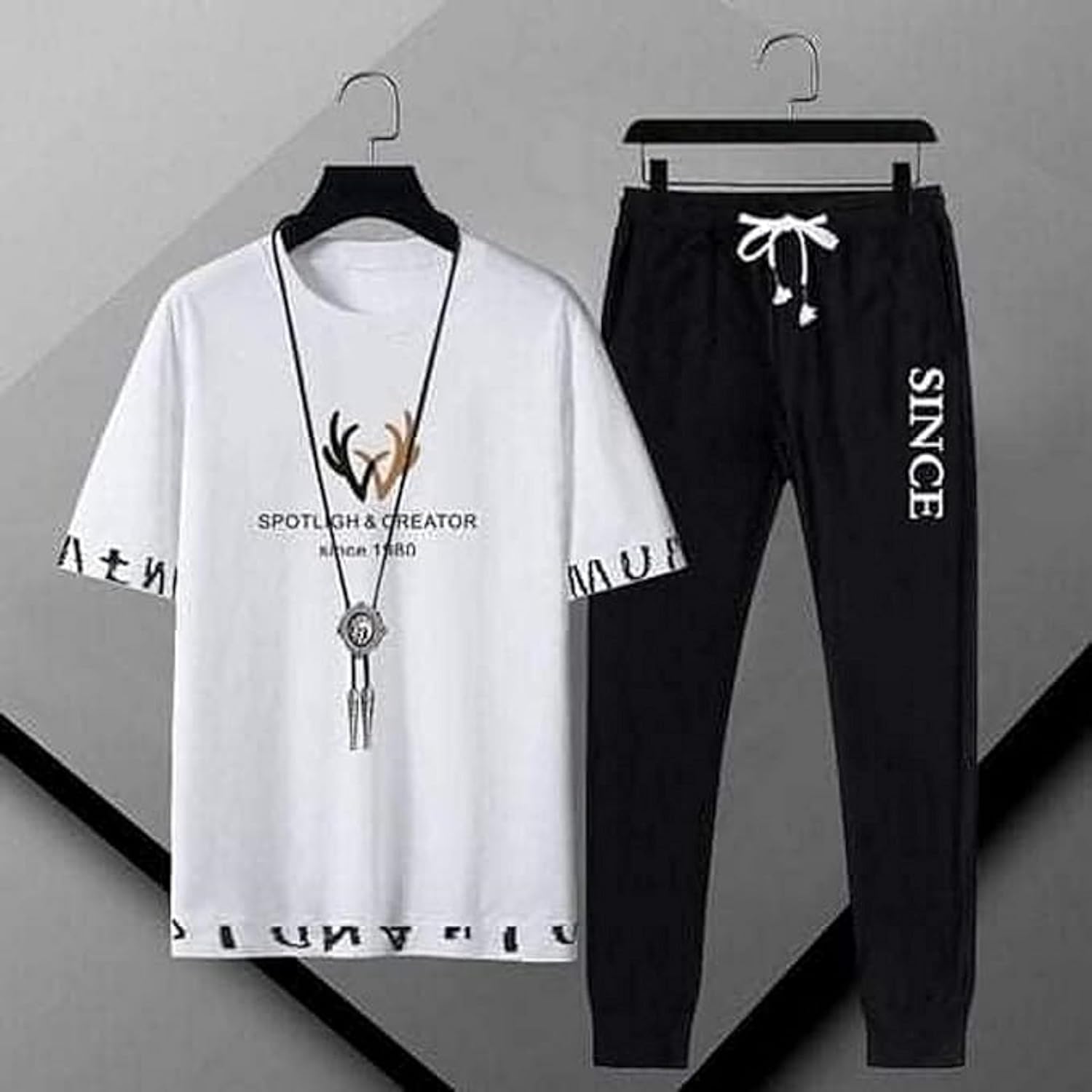 Premium Mash Fabric T-Shirt and Full Pant Set for Men