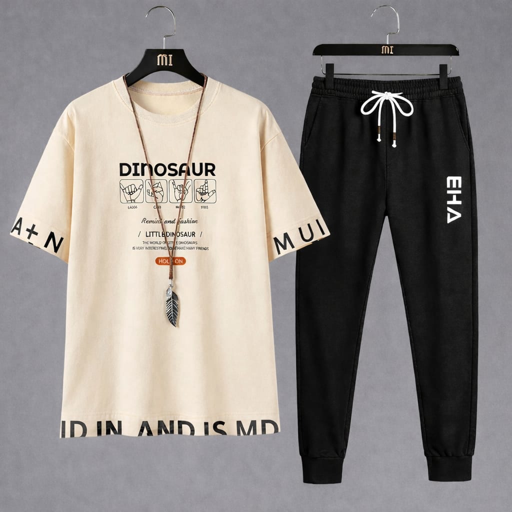 Premium Mash Fabric T-Shirt and Full Pant Set for Men