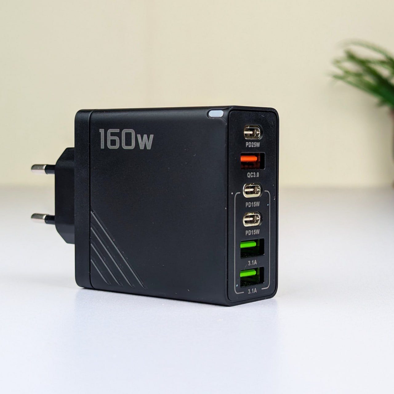 160W Super Fast Multi-Port GaN Charger - 6-in-1 Charging Station with Free Type-C Cable