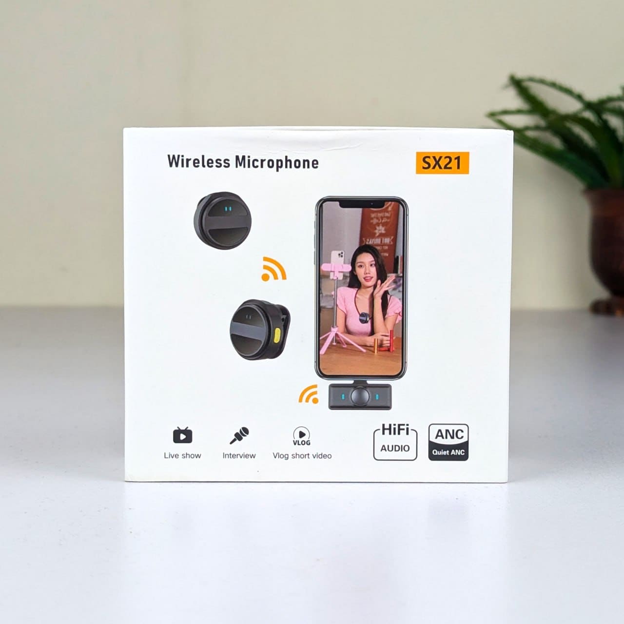 SX21-New 2-in-1 Dual Wireless Lavalier Microphone - Professional Noise Reduction Mic