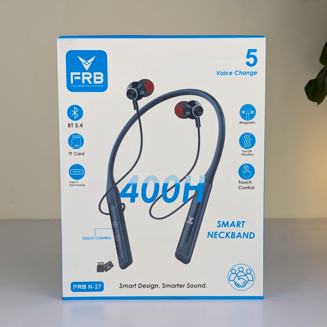 FRB-N27 Wireless Neckband - 400h Standby, 5 Voice Changer & TF Card Support