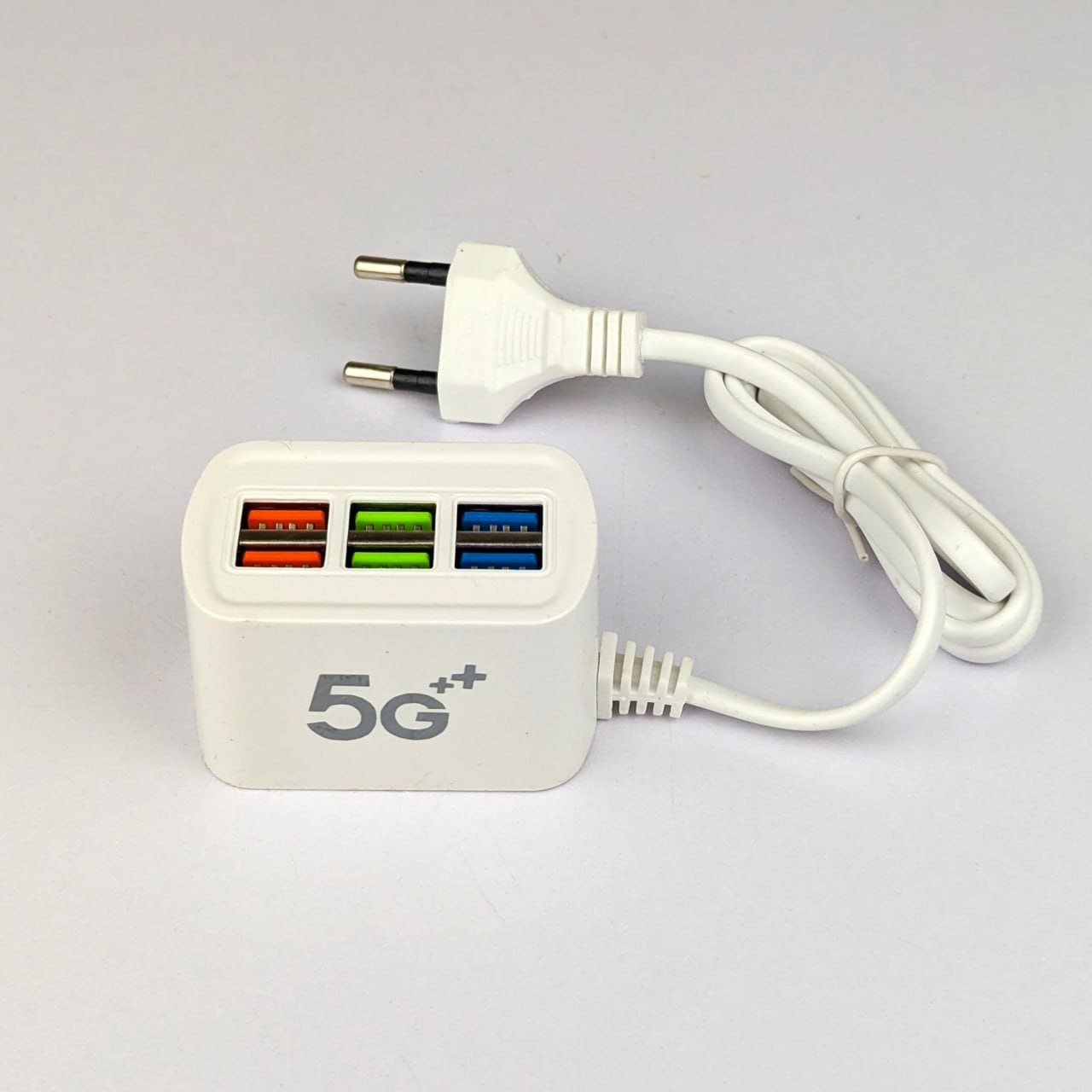 6-in-1 Multi-Port Charging Hub: 6U Adapter with 3-in-1 Fast Charging Cable