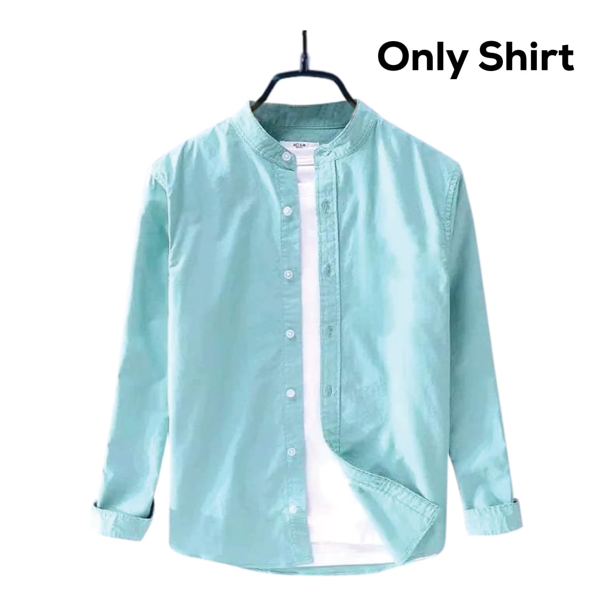 3 Pcs Combo Men's Ban Collar Casual Cotton Solid Shirt Pack