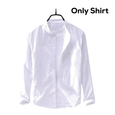 3 Pcs Combo Men's Ban Collar Casual Cotton Solid Shirt Pack