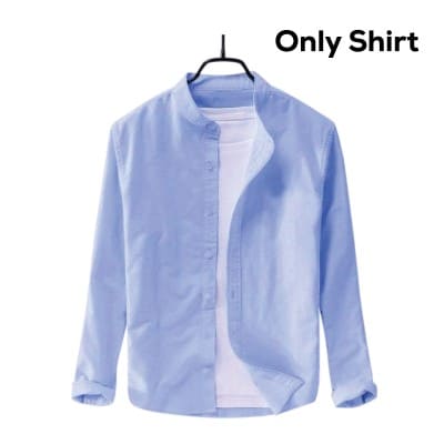 3 Pcs Combo Men's Ban Collar Casual Cotton Solid Shirt Pack