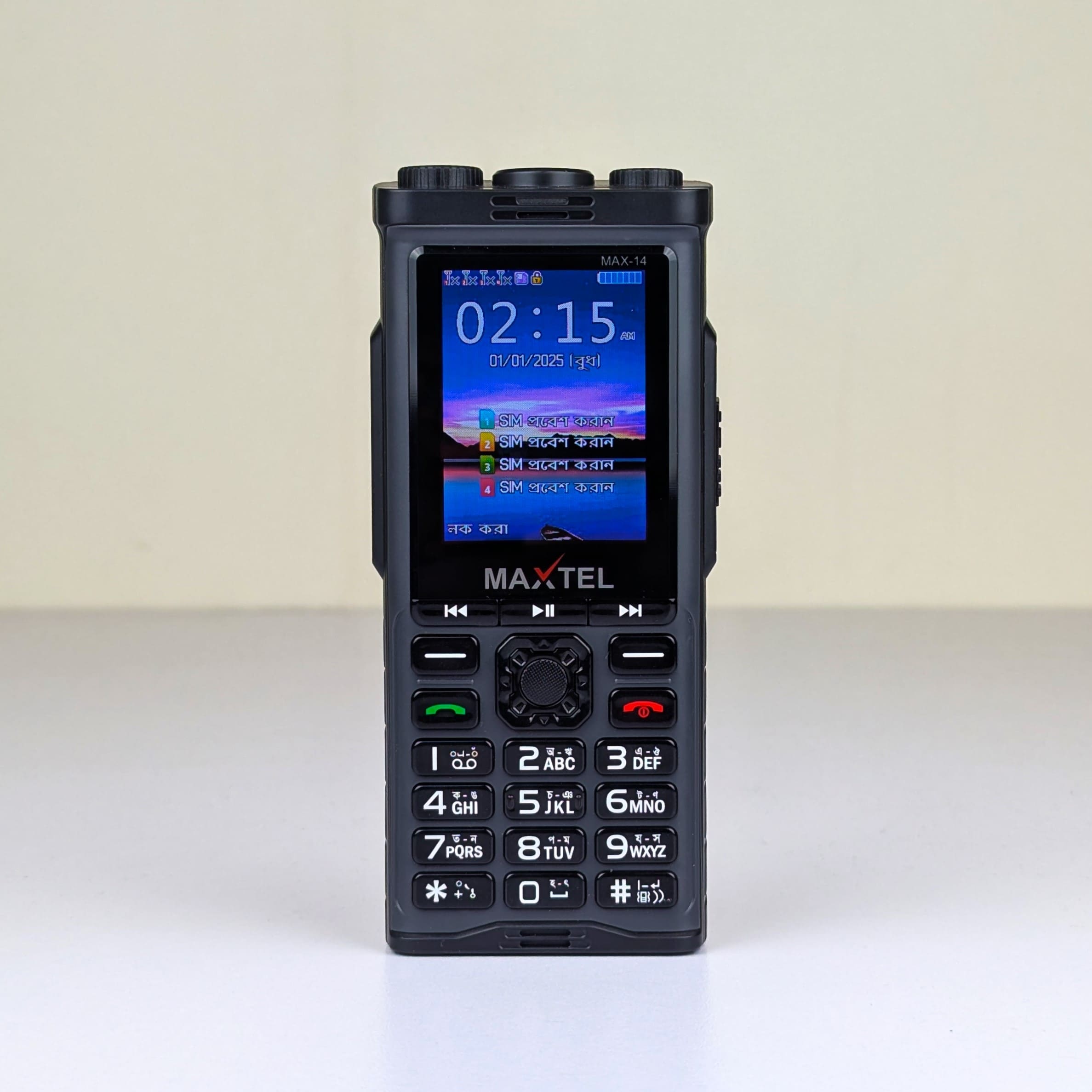Maxtel MX14 4-SIM Mobile - 5500mAh Battery with Walkie-Talkie Style Design