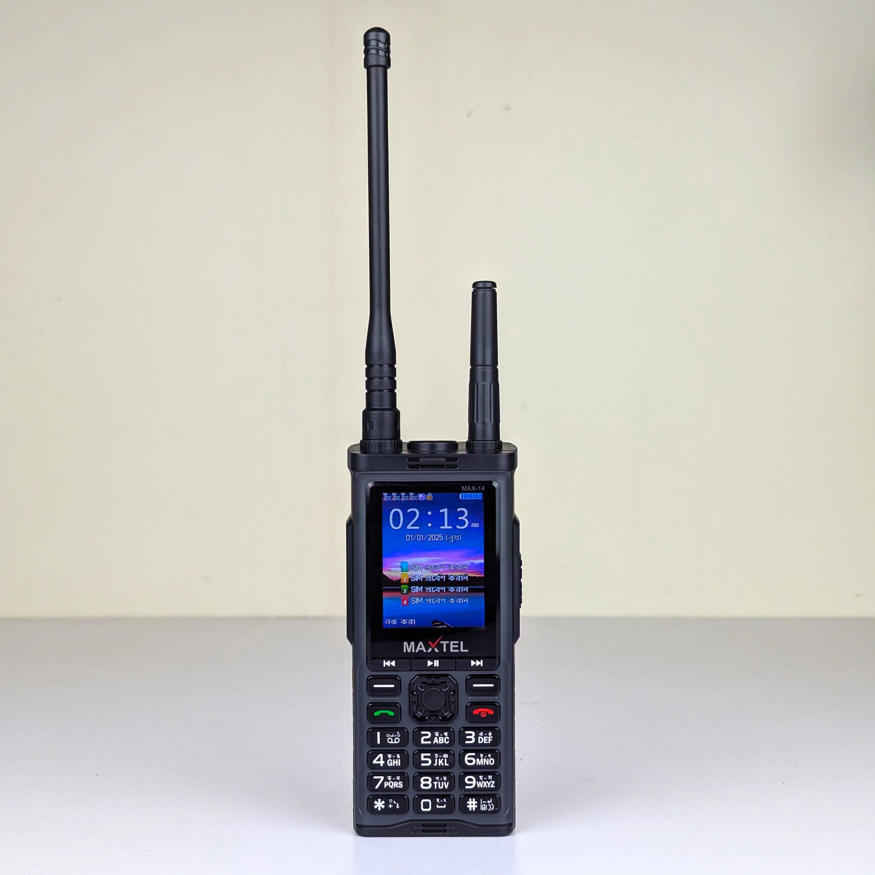 Maxtel MX14 4-SIM Mobile - 5500mAh Battery with Walkie-Talkie Style Design