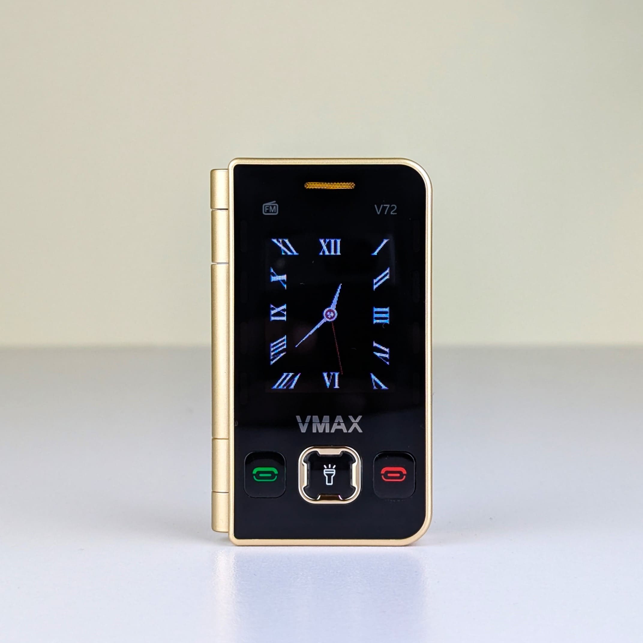 Vmax v72 Flip Dual Display Folding Phone - Gold Edition (2500mAh Battery)