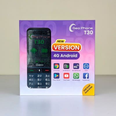 Geo Phone T30 Smart Feature Phone - 2GB RAM, 16GB ROM, Android 11 & 4G Support