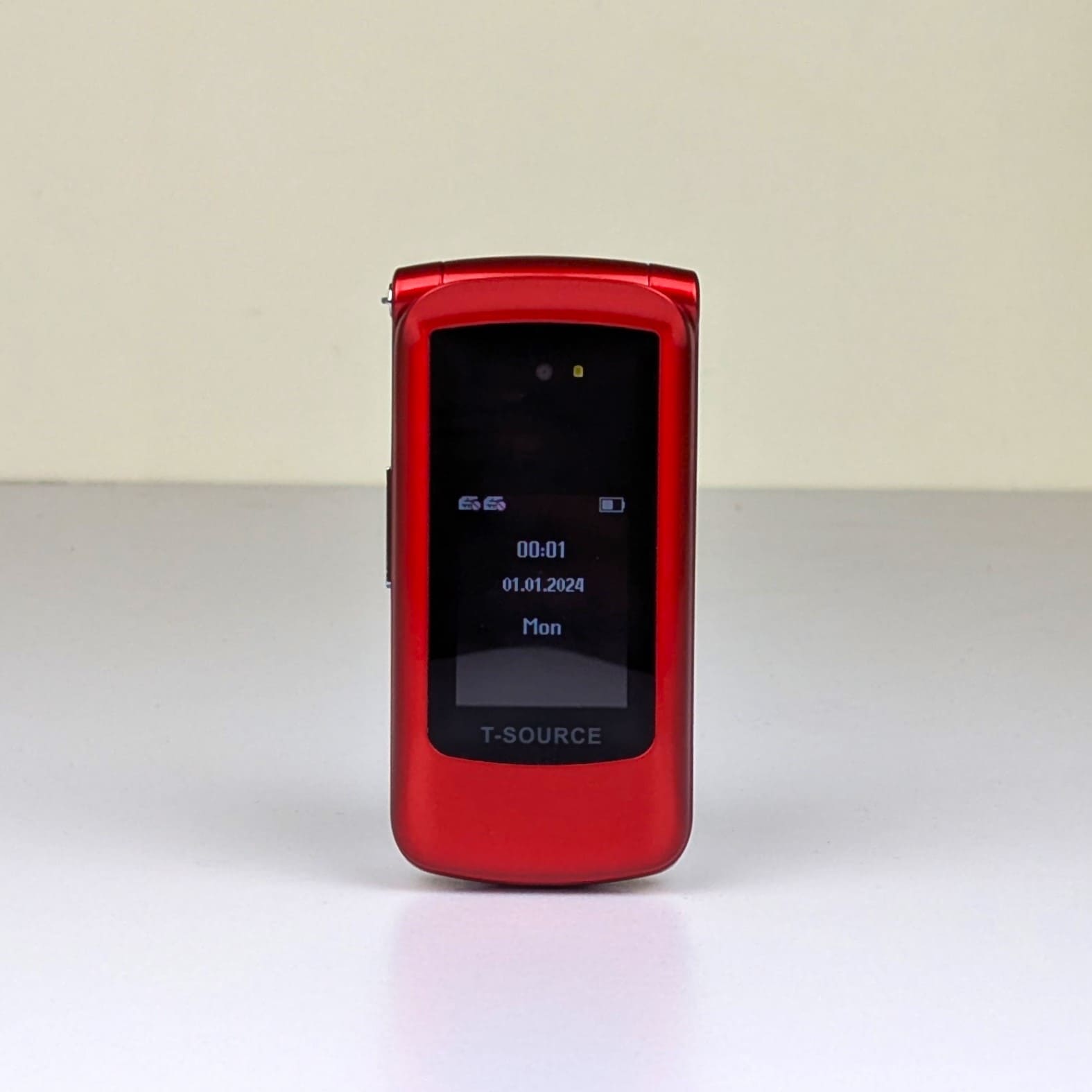 T-Source T203 Dual Display Folding Mobile Phone - Red (1 Year Official Warranty)
