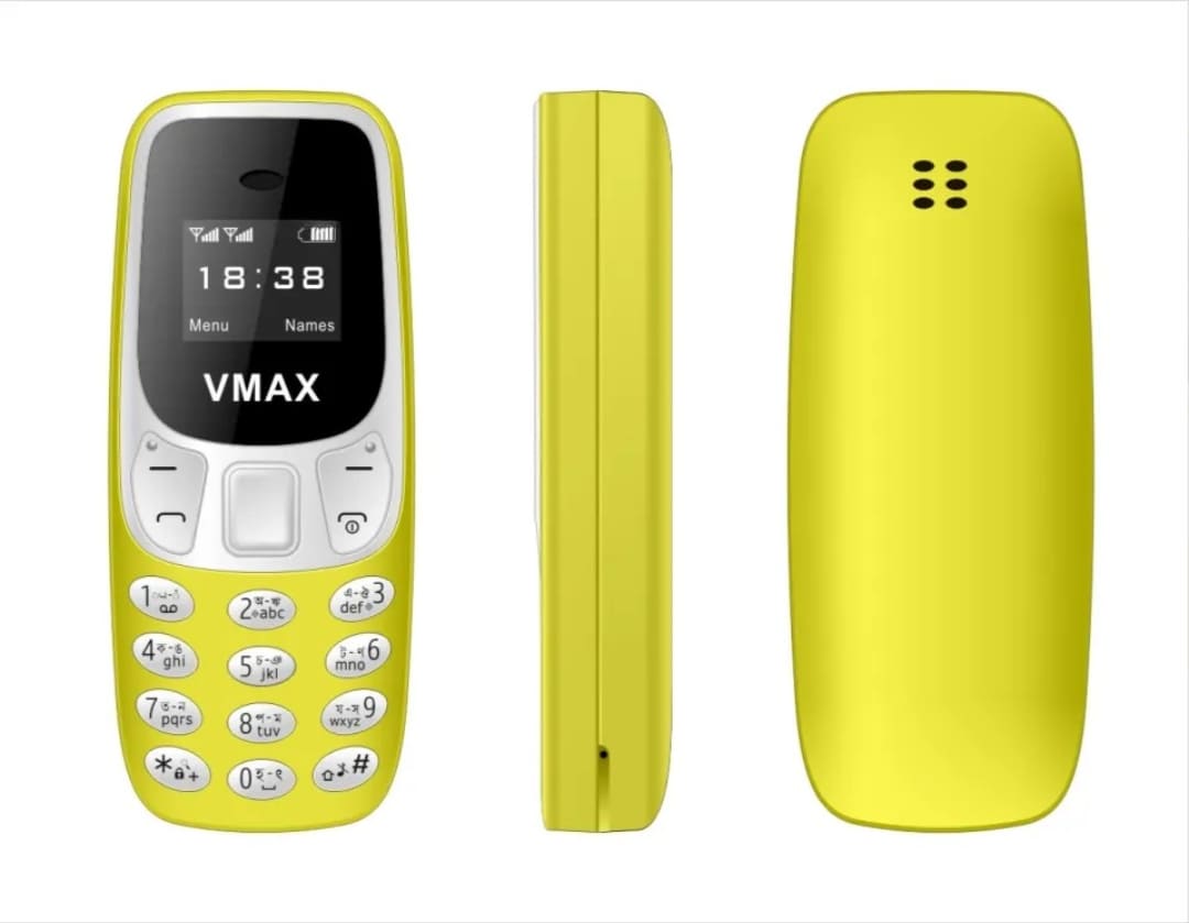 Vmax V51 Mini Phone with Magic Voice Feature - Dual SIM, Yellow
