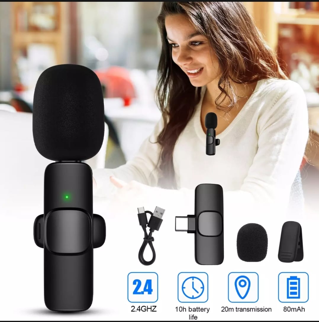 Smart Vlogger's Combo 3-in-1 Set with K8 Wireless Mic Q07 Tripod and 360 Degree Stand
