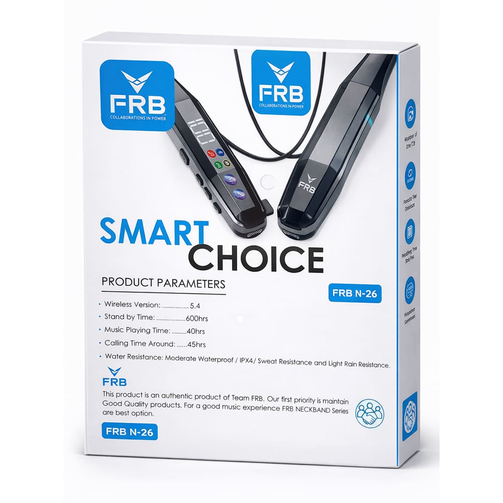FRB N-26 Wireless Neckband with 600 Hours Standby and LED Display
