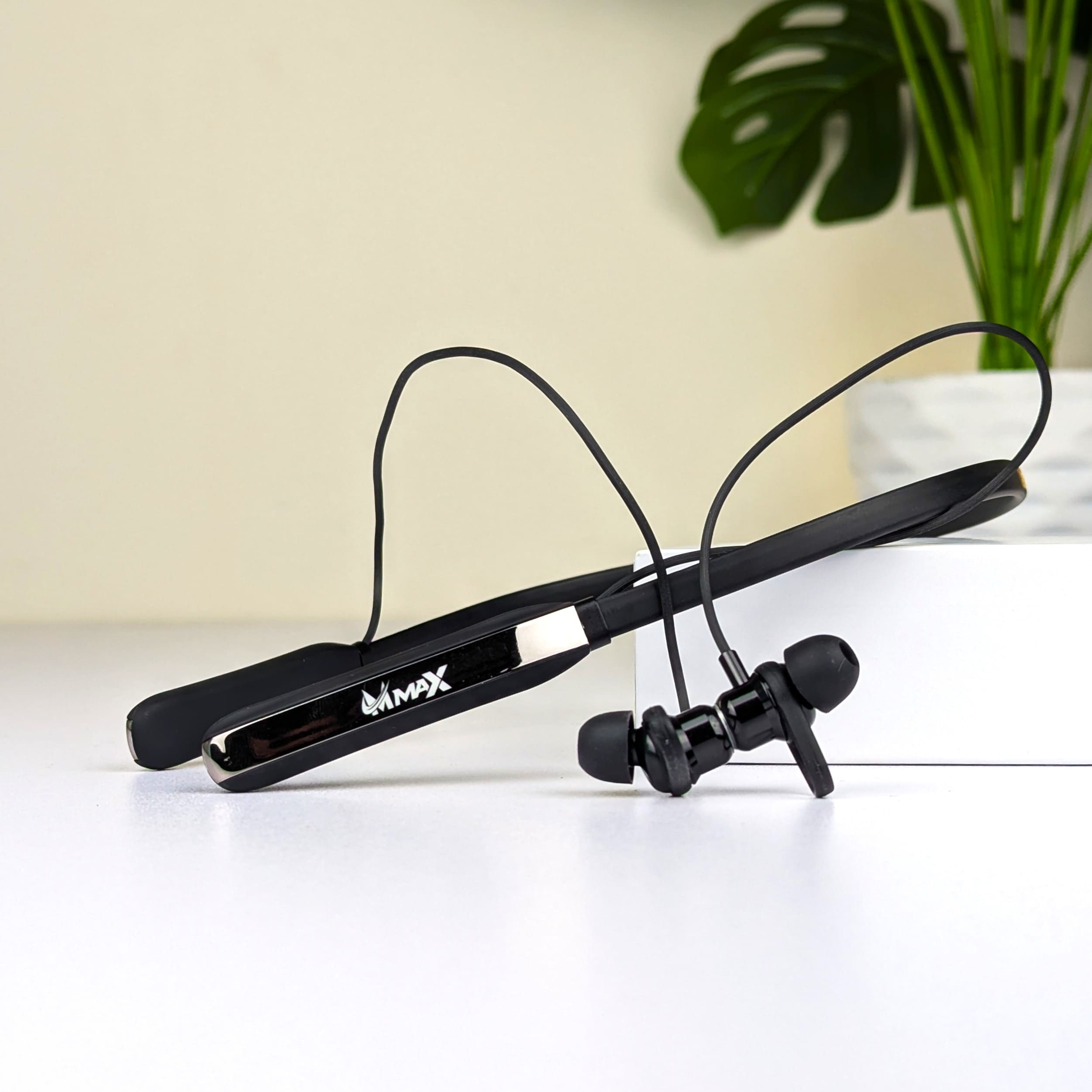 Max MX-76 Bluetooth Hanging Neckband Headphone with 5 Voice Modes