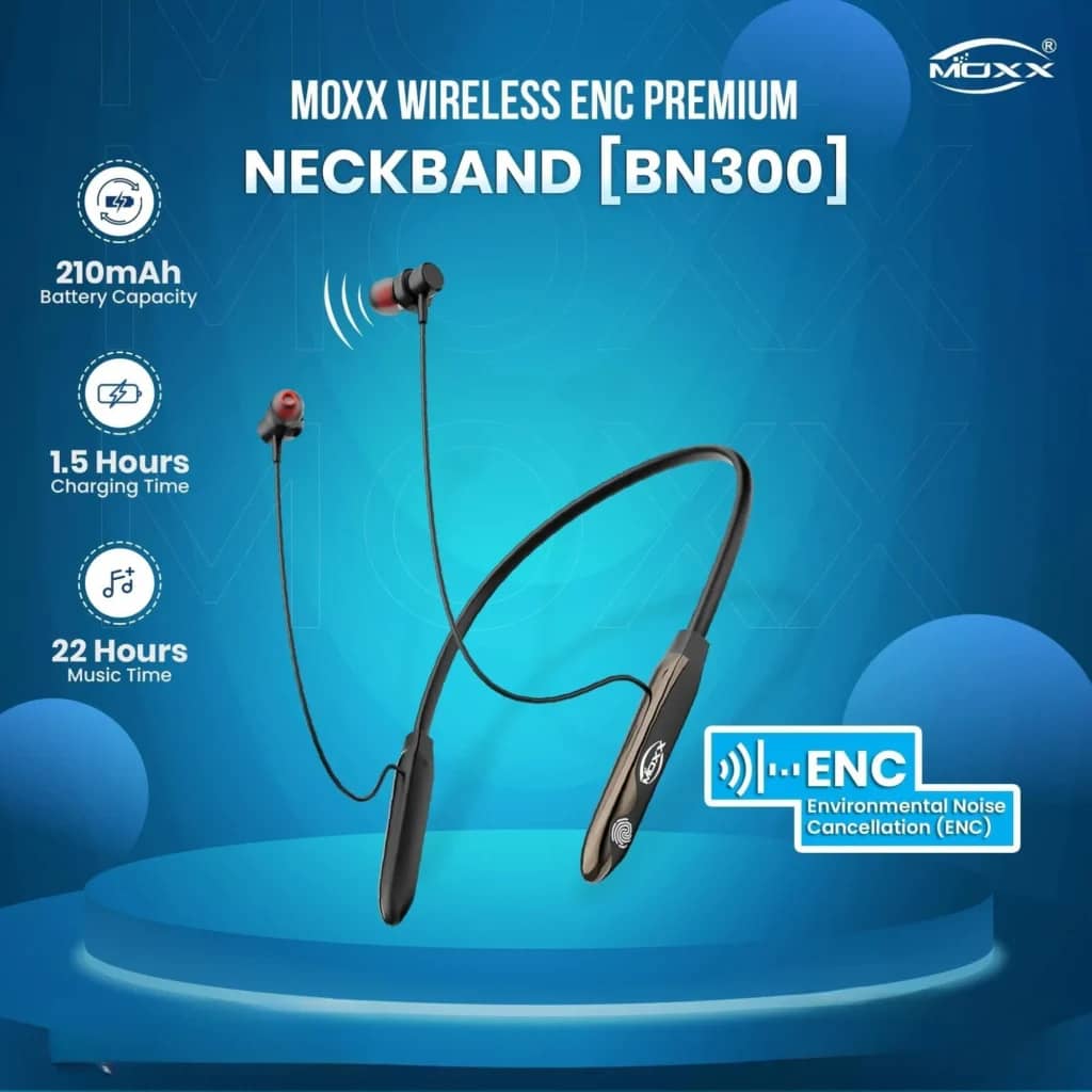 MOXX BN-300 ENC Premium Wireless Neckband with Super Bass