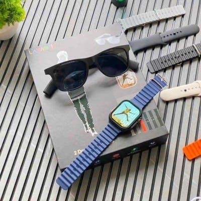 LAXASFIT Smartwatch Set with Smart Sunglasses & 6 Interchangeable Straps
