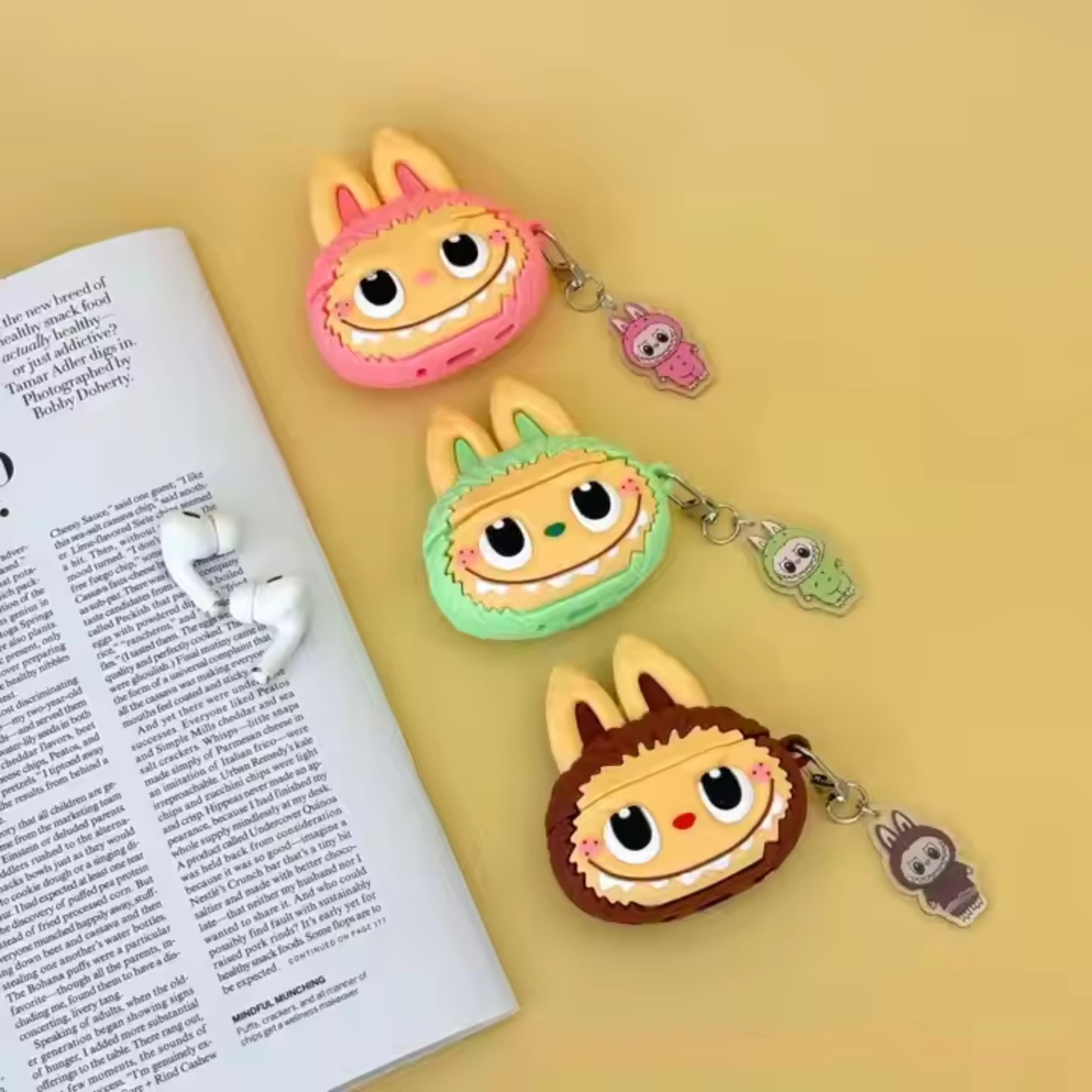 Cute 3D Labubu Cartoon TWS Bluetooth Earbuds with Silicone Protective Case