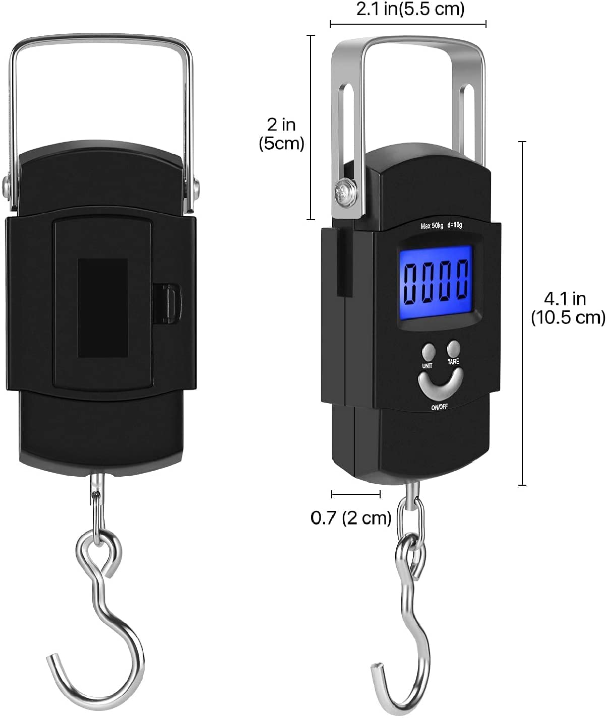 Portable Digital Hook Hanging Weighing Scale 50kg Capacity