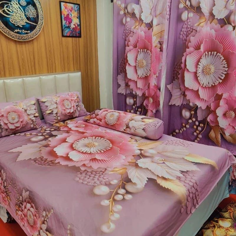 Water Proof China Premium 3D Design Bed Sheet King Size Velvet