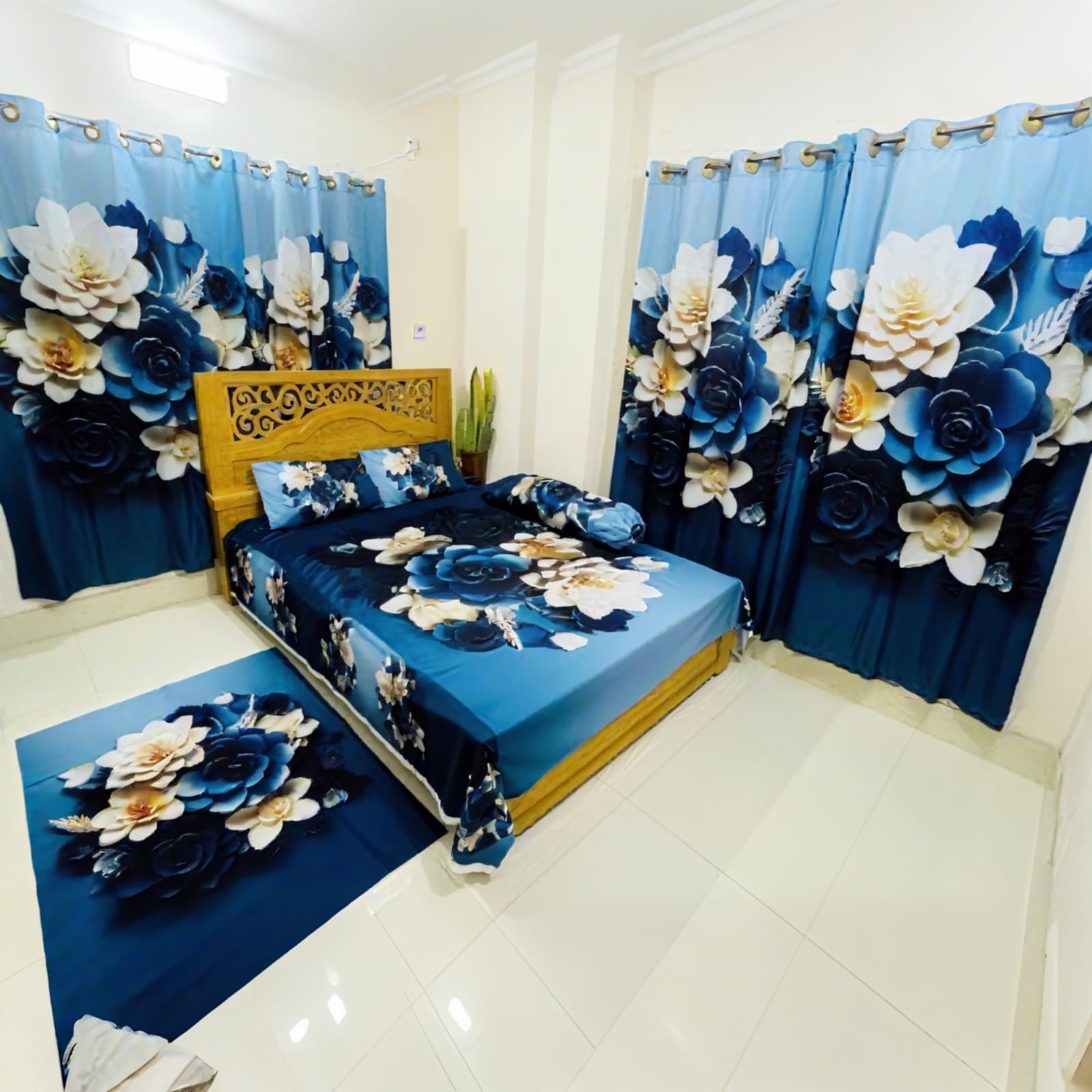 Water Proof China Premium 3D Design Bed Sheet Mega King Size 8ft x 7ft