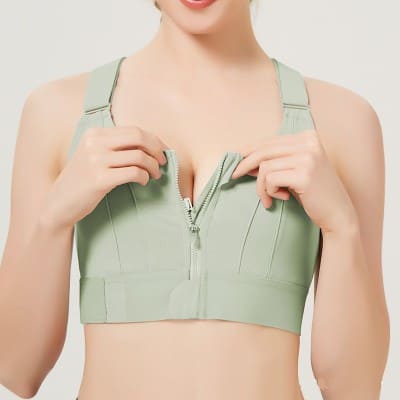 Front Zipper Shockproof Sports Bra for Women
