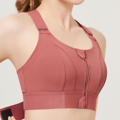 Front Zipper Shockproof Sports Bra for Women