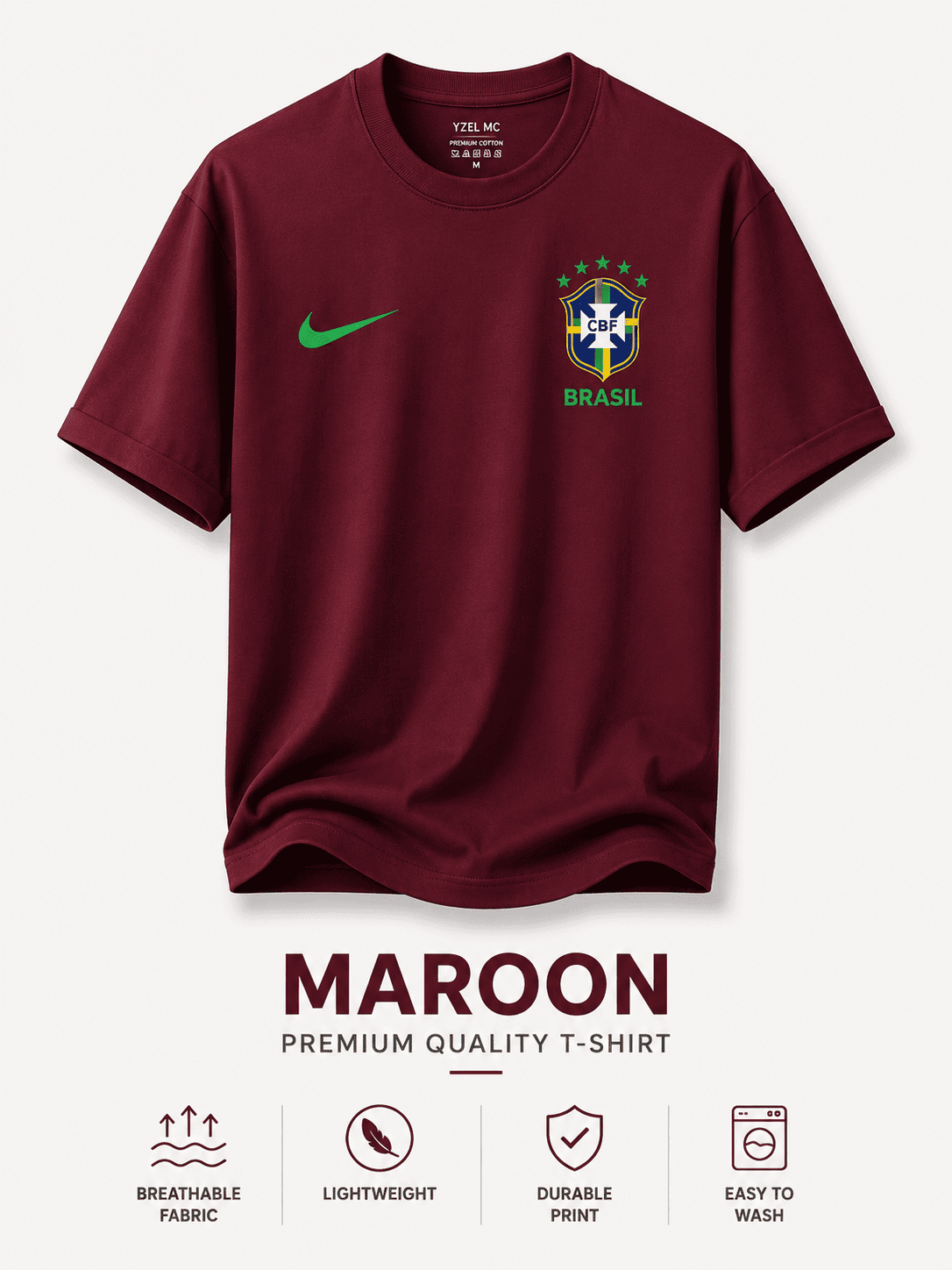 Brazil World Cup Premium 220 GSM Drop Shoulder T-Shirt
