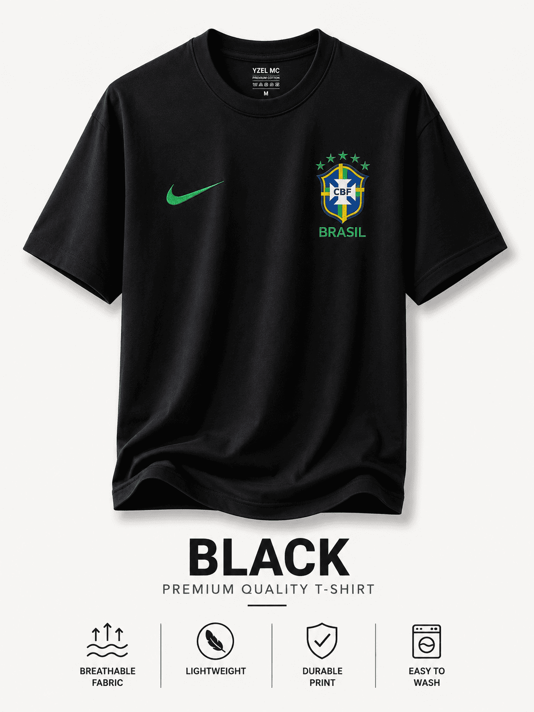 Brazil World Cup Premium 220 GSM Drop Shoulder T-Shirt