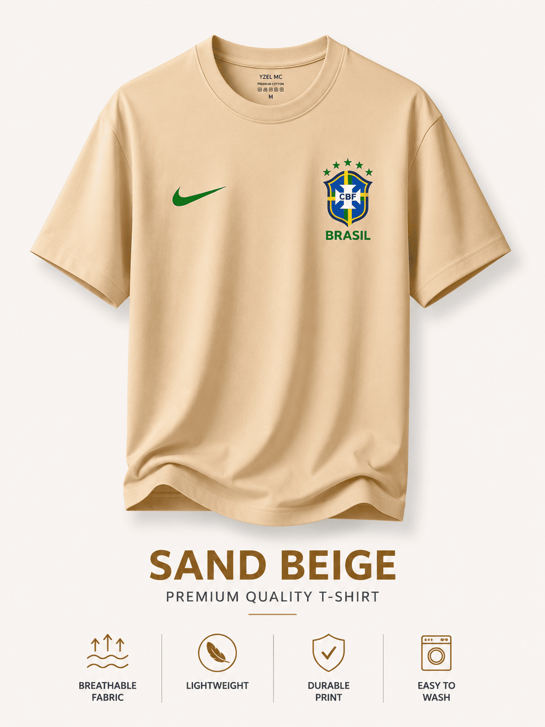 Brazil World Cup Premium 220 GSM Drop Shoulder T-Shirt
