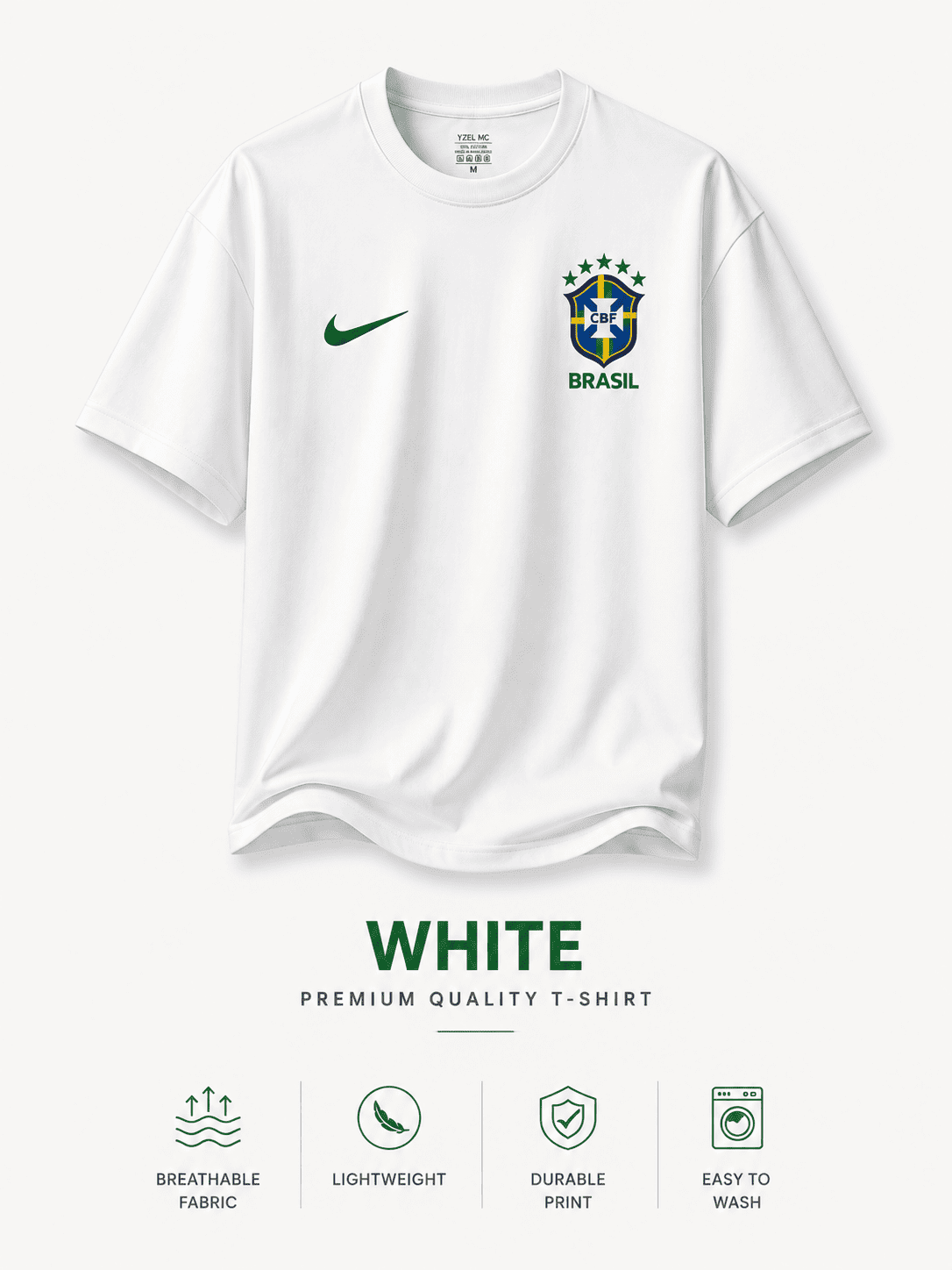 Brazil World Cup Premium 220 GSM Drop Shoulder T-Shirt