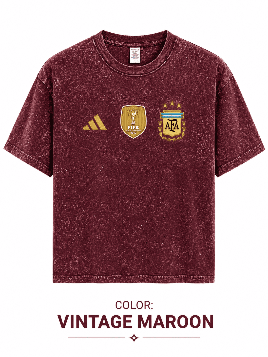 Argentina World Cup Premium 240+ GSM Acid Wash T-Shirt