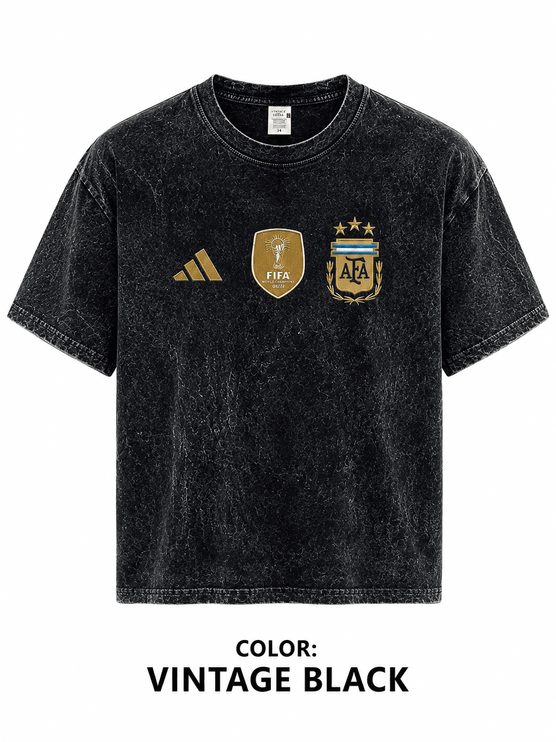 Argentina World Cup Premium 240+ GSM Acid Wash T-Shirt
