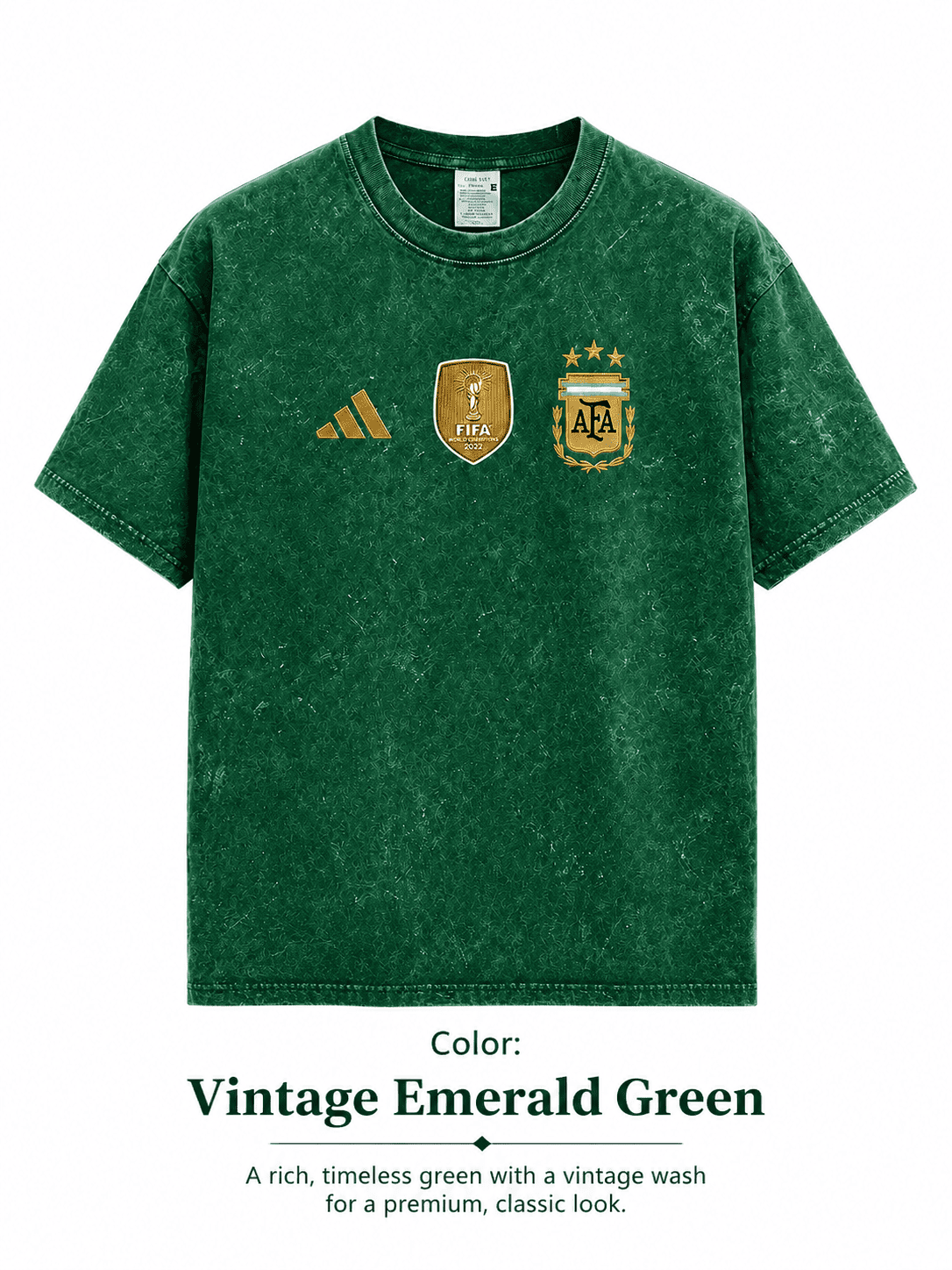 Argentina World Cup Premium 240+ GSM Acid Wash T-Shirt