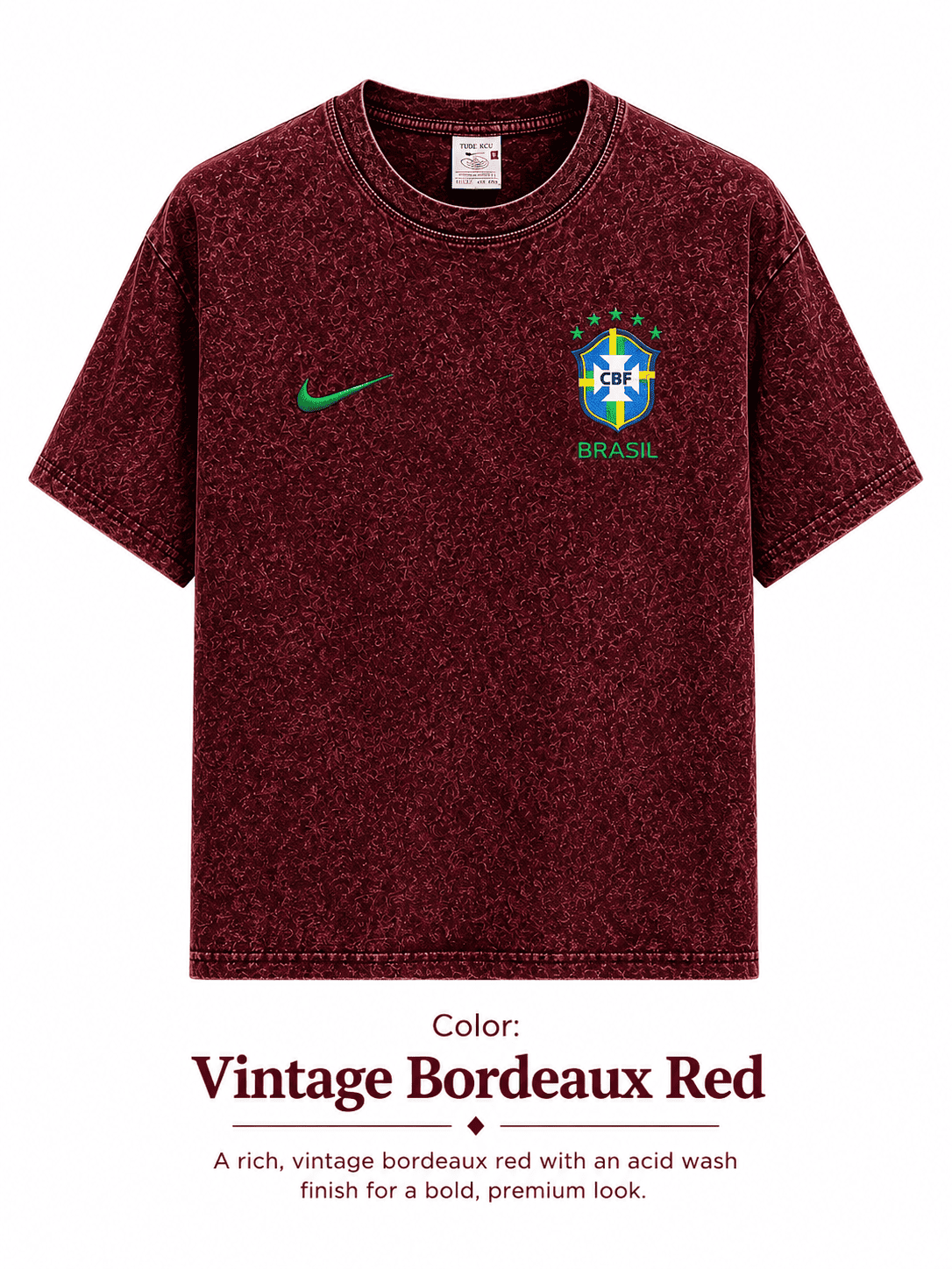 Brazil World Cup Premium 240+ GSM Acid Wash T-Shirt
