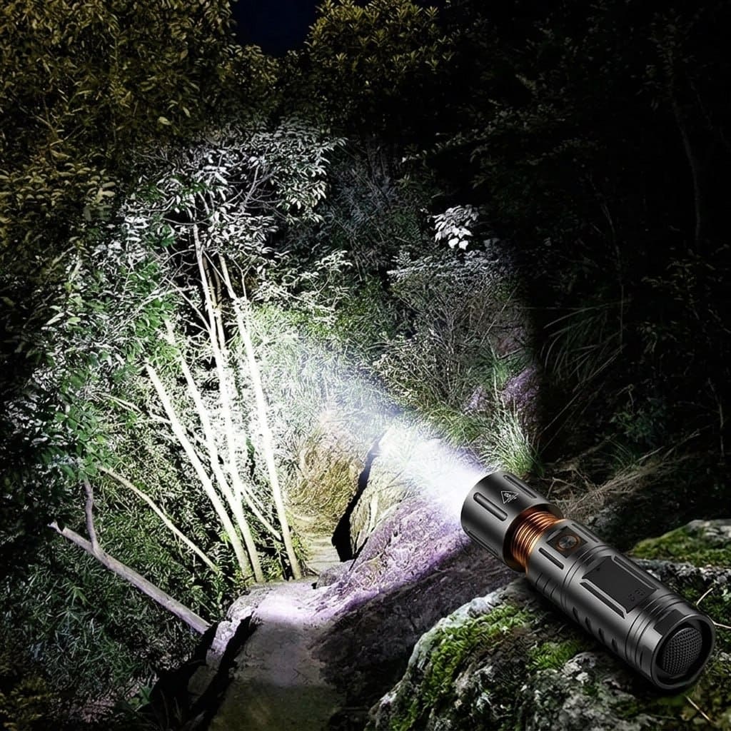 Rechargeable Metal LED Flashlight with 4500mAh Power Bank